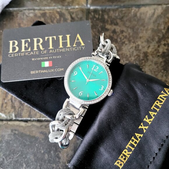 Bertha Women's Chain-Link Emerald Dial Watch - Picture 6 of 6